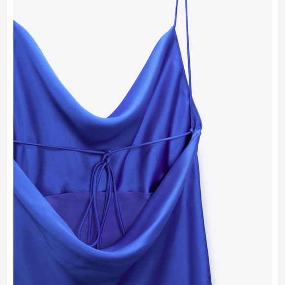 Colbalt Blue Silk Style Dress - Picture 6 of 8